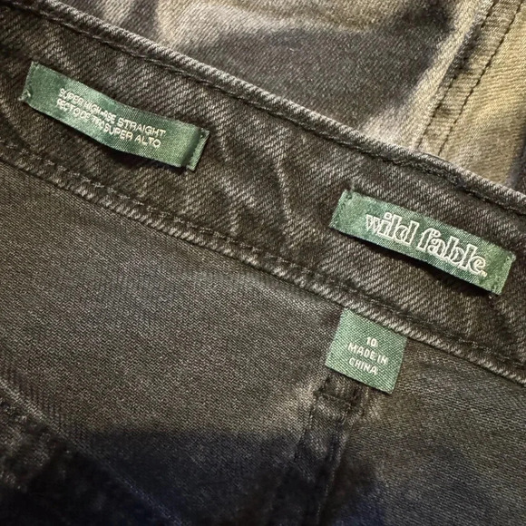 Wild Fable Tie Dye Bleach Super High Rise Straight Womens Jeans Black Size 10 - Picture 5 of 5